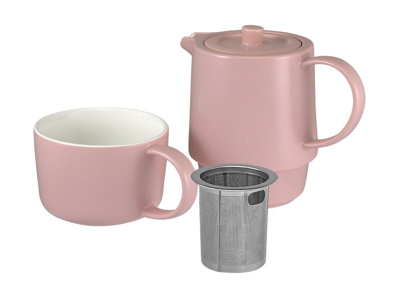 Maxwell & Williams Cafe Life Tea for One with Infuser Rose 450ml