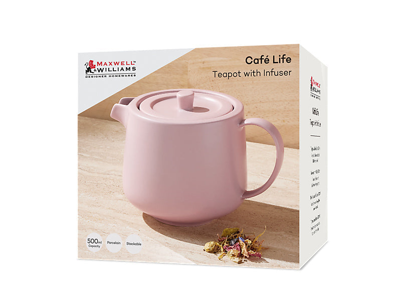 Maxwell & Williams Cafe Life Teapot with Infuser Sand 500ml