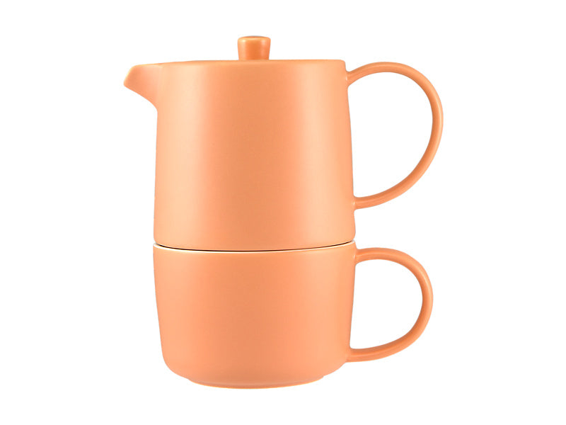 Maxwell & Williams Cafe Life Tea for One with Infuser Apricot 450ml