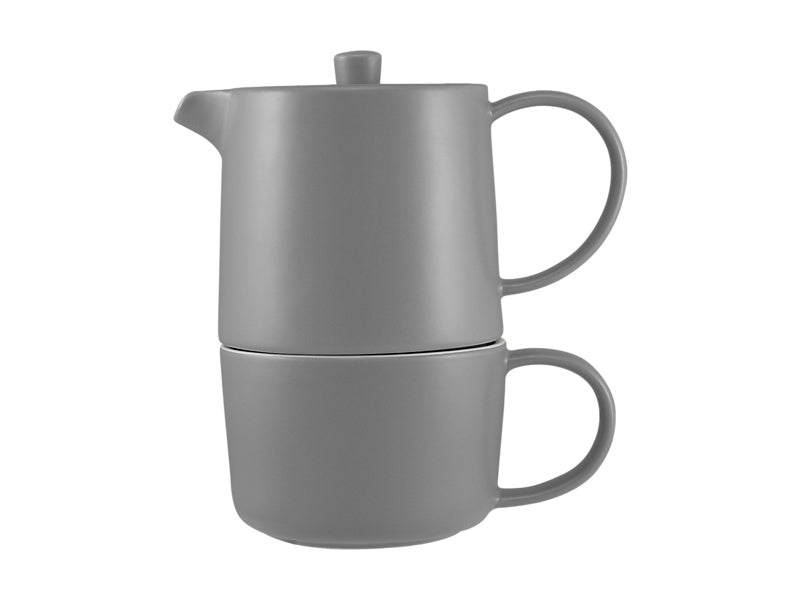 Maxwell & Williams Cafe Life Tea for One with Infuser Grey 450ml
