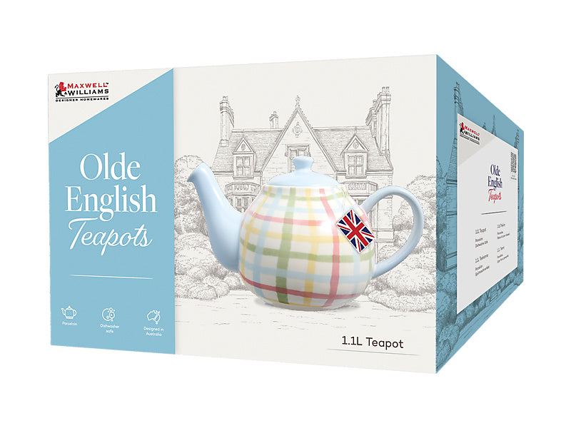 Maxwell & Williams Olde English Teapot Multi Check 1.1L