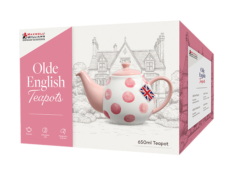 Maxwell & Williams Olde English Teapot Spot Pink 650ml