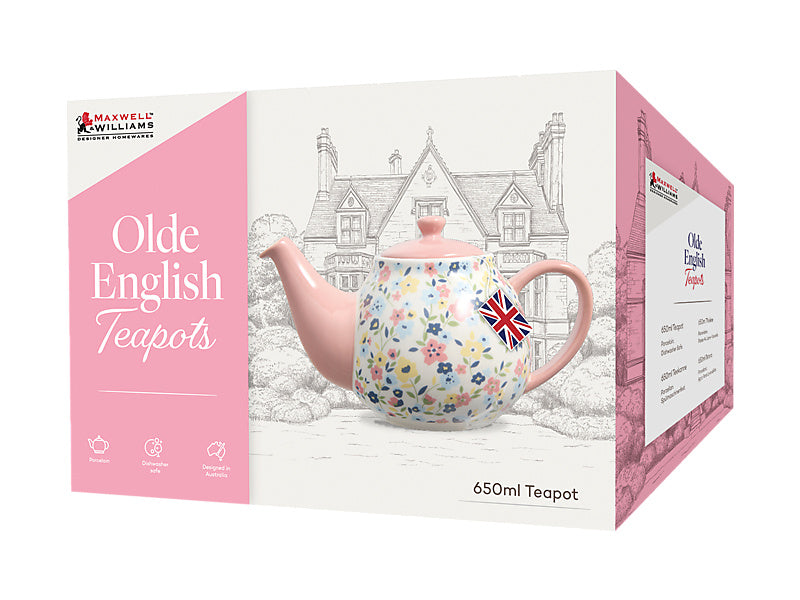 Maxwell & Williams Olde English Teapot Floral Pink 650ml