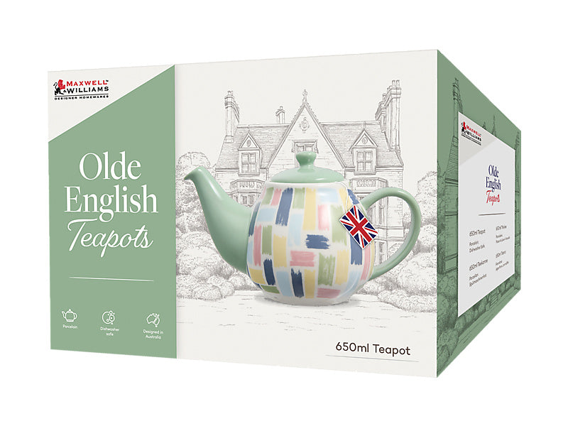 Maxwell & Williams Olde English Teapot Brush Stroke Green 650ml