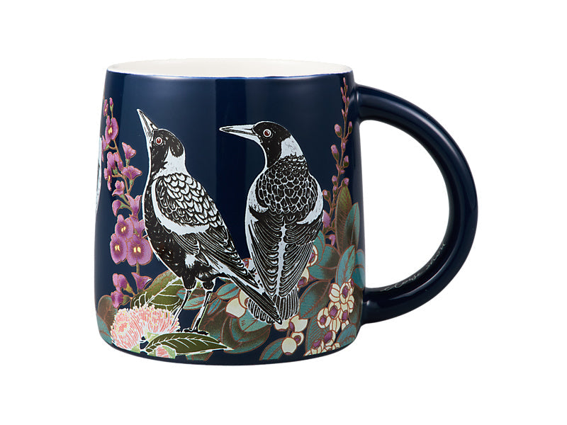 Maxwell & Williams Eloise Short Native Grace Magpie Mug Navy 350ml