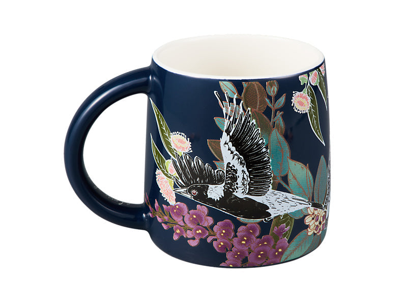 Maxwell & Williams Eloise Short Native Grace Magpie Mug Navy 350ml