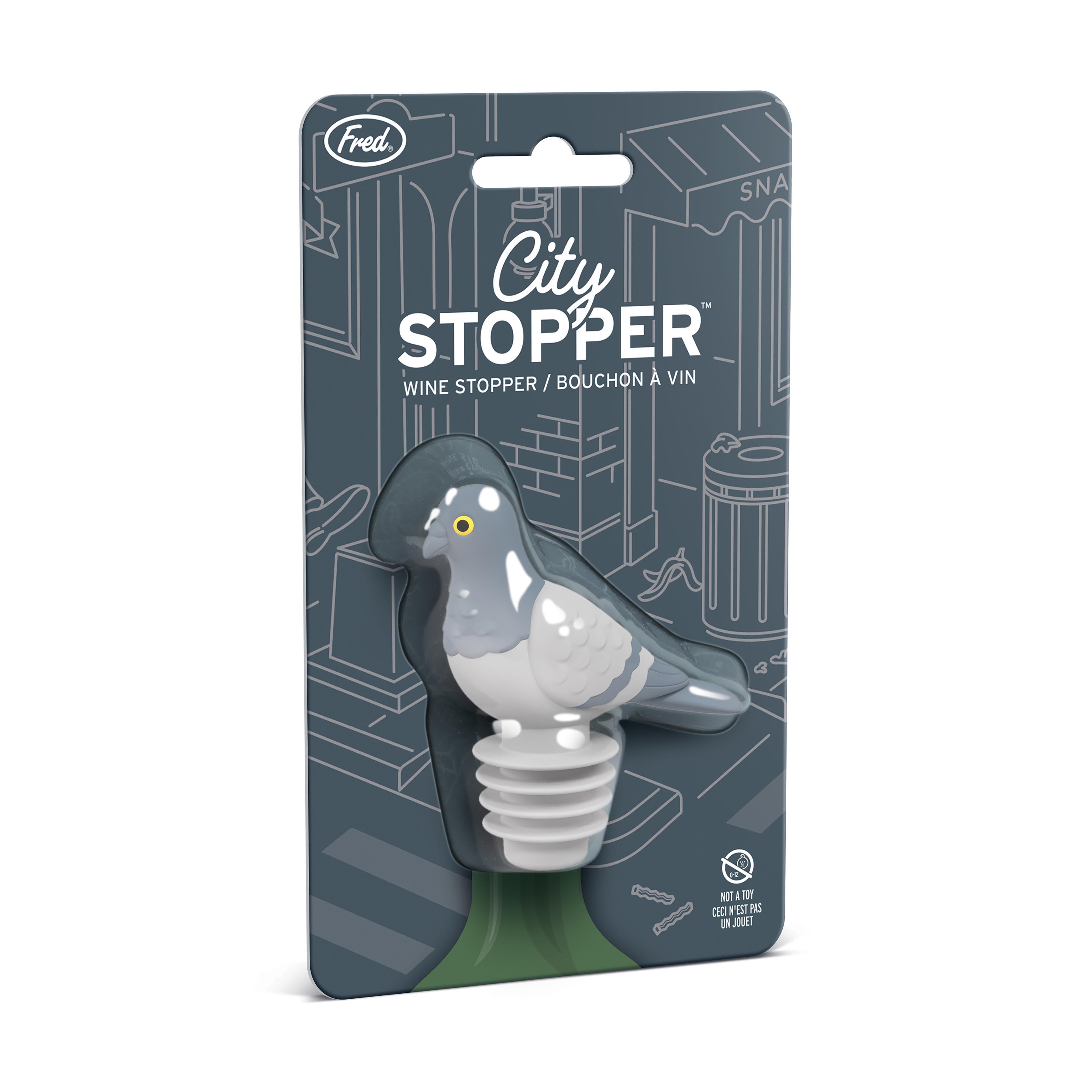 Fred City Stopper Wine Stopper Grey
