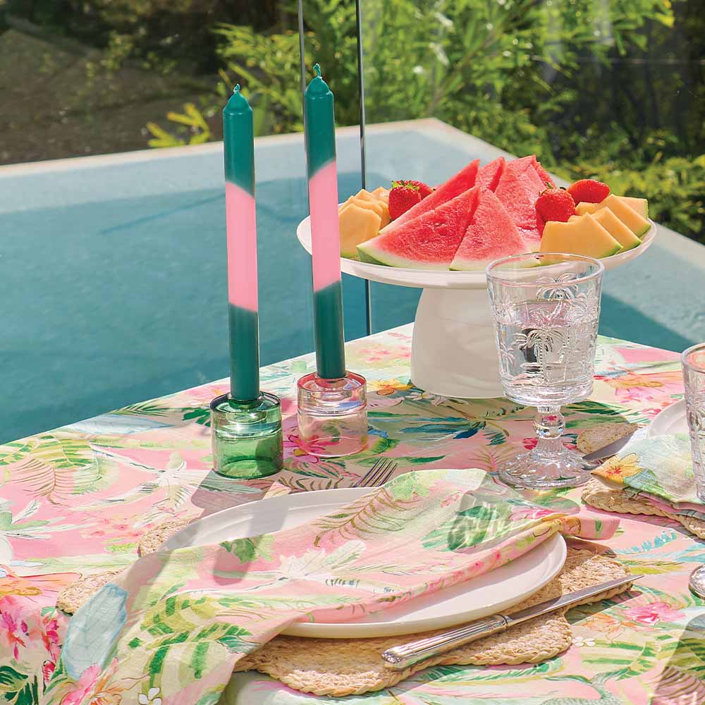 Annabel Trends Two Tone Dinner Candles 4pc Pink & Red