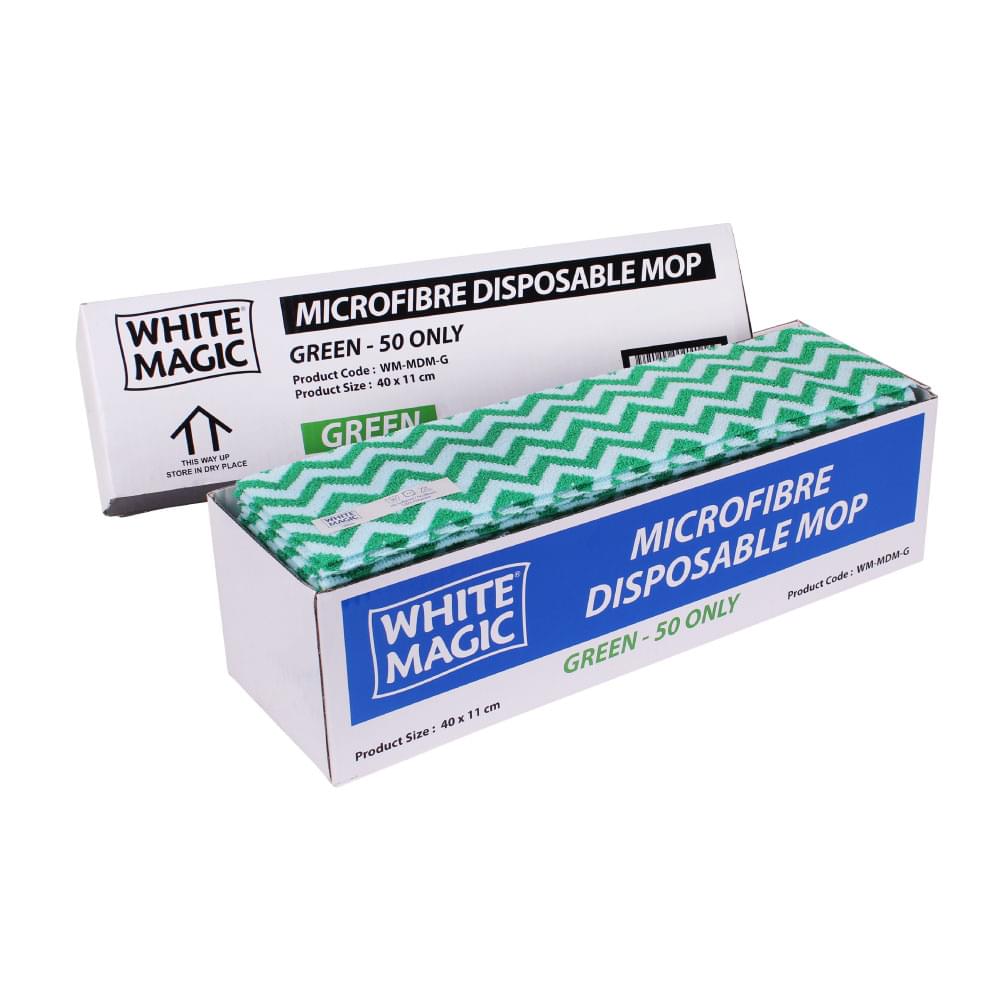 White Magic Commercial Microfibre Disposable Mop Pads