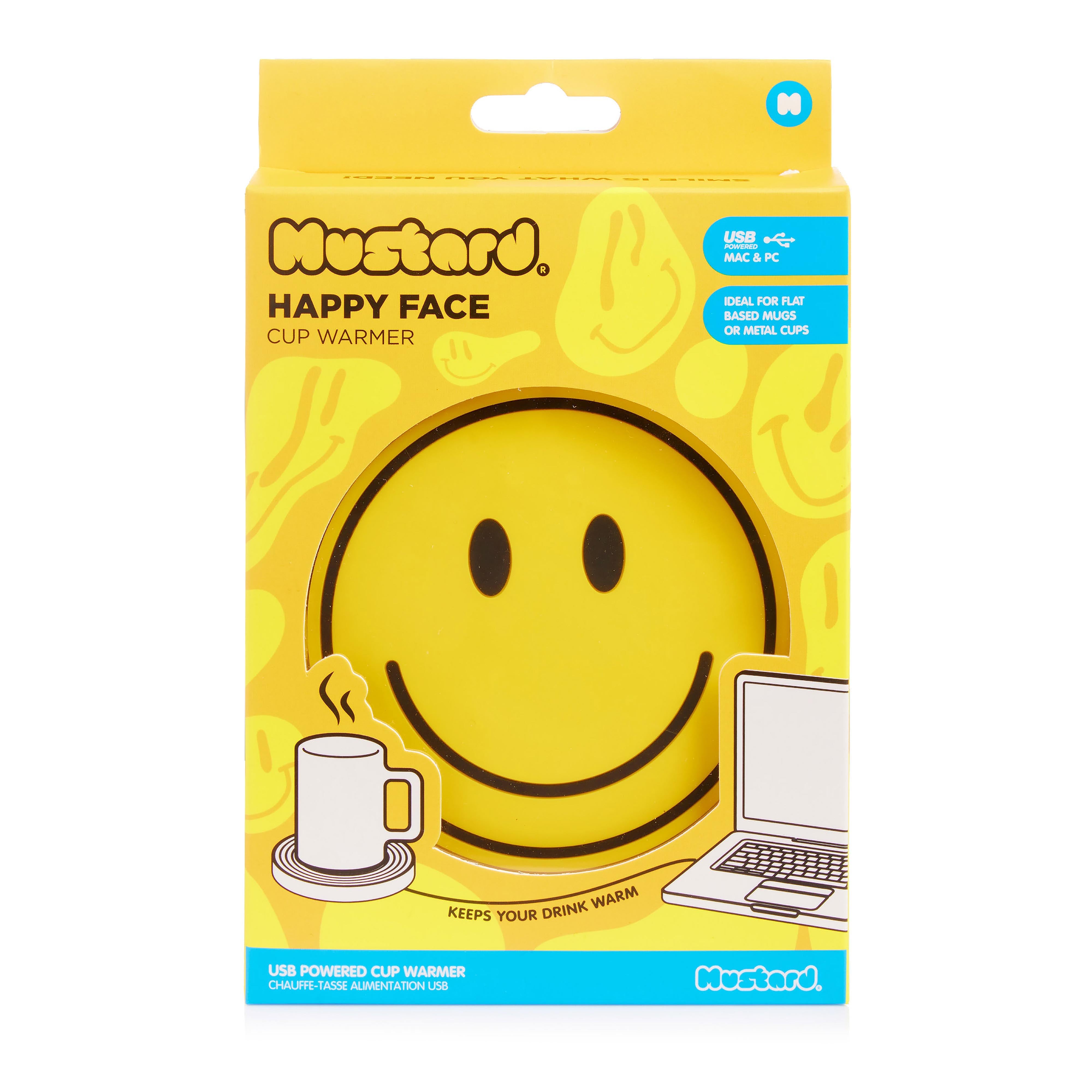 Mustard Happy Face Cup Warmer