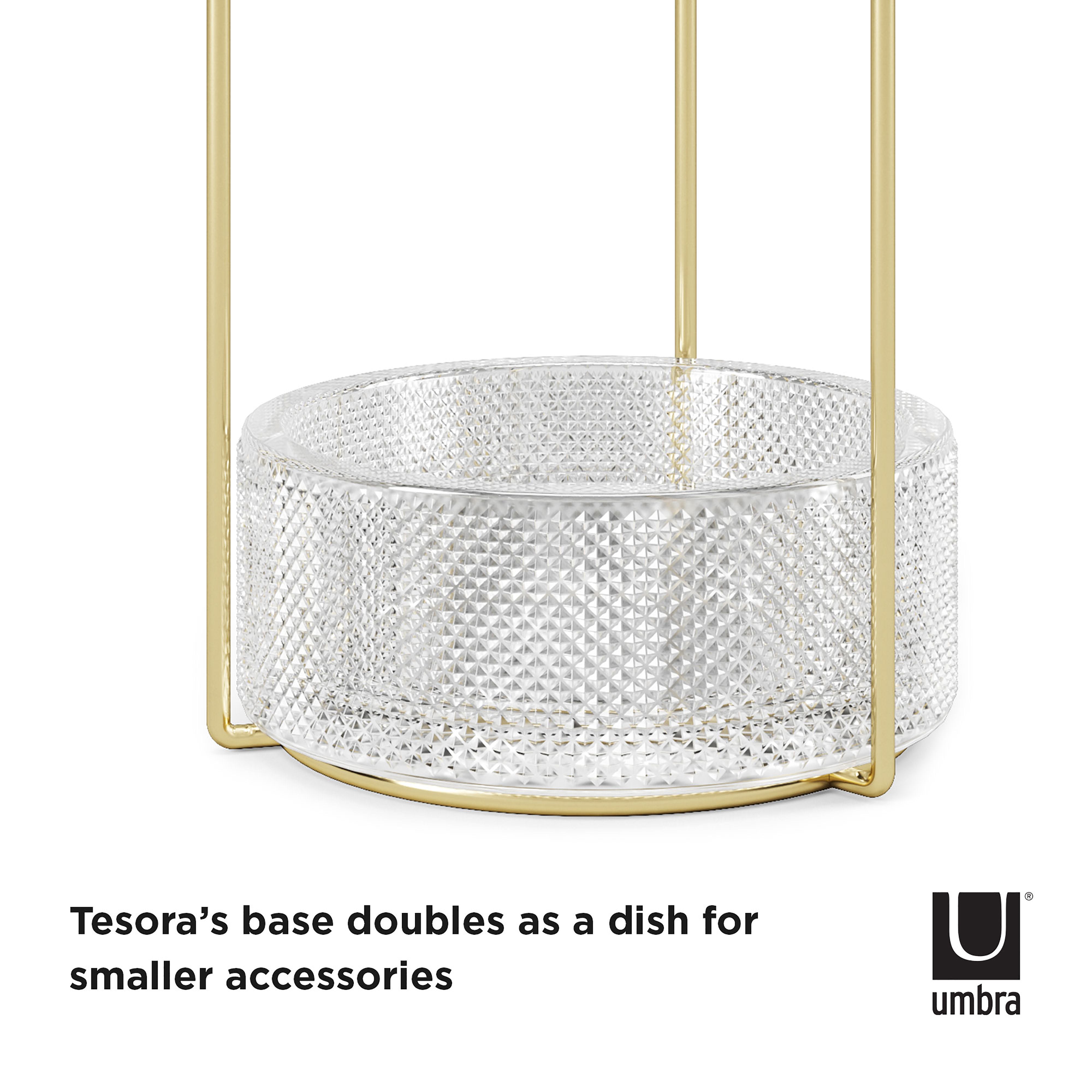 Umbra Tesora Jewellery Stand Glass & Brass