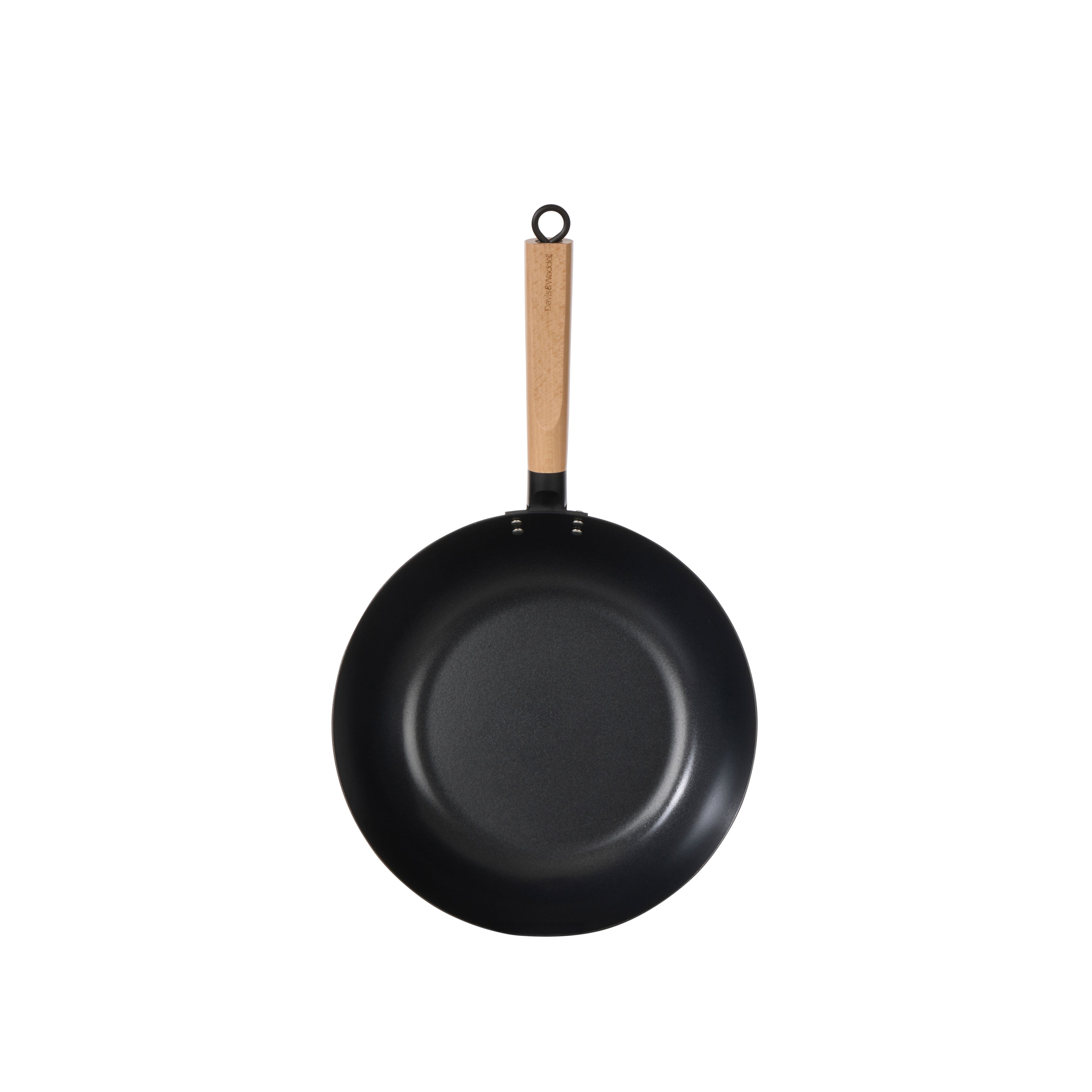 Davis & Waddell Non Stick Carbon Steel Wok 30cm Black