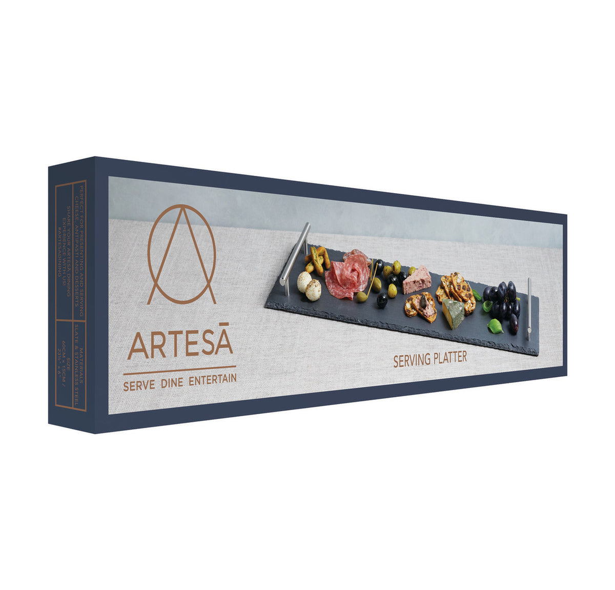 Artesà Slate Serving Platter with Handles 60cm