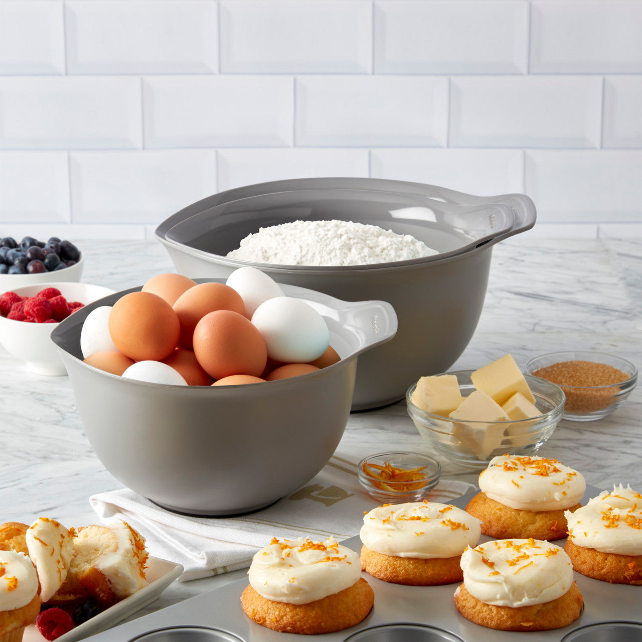 KitchenAid 3 Piece Nesting Mixing Bowl Set (Charcoal Grey)