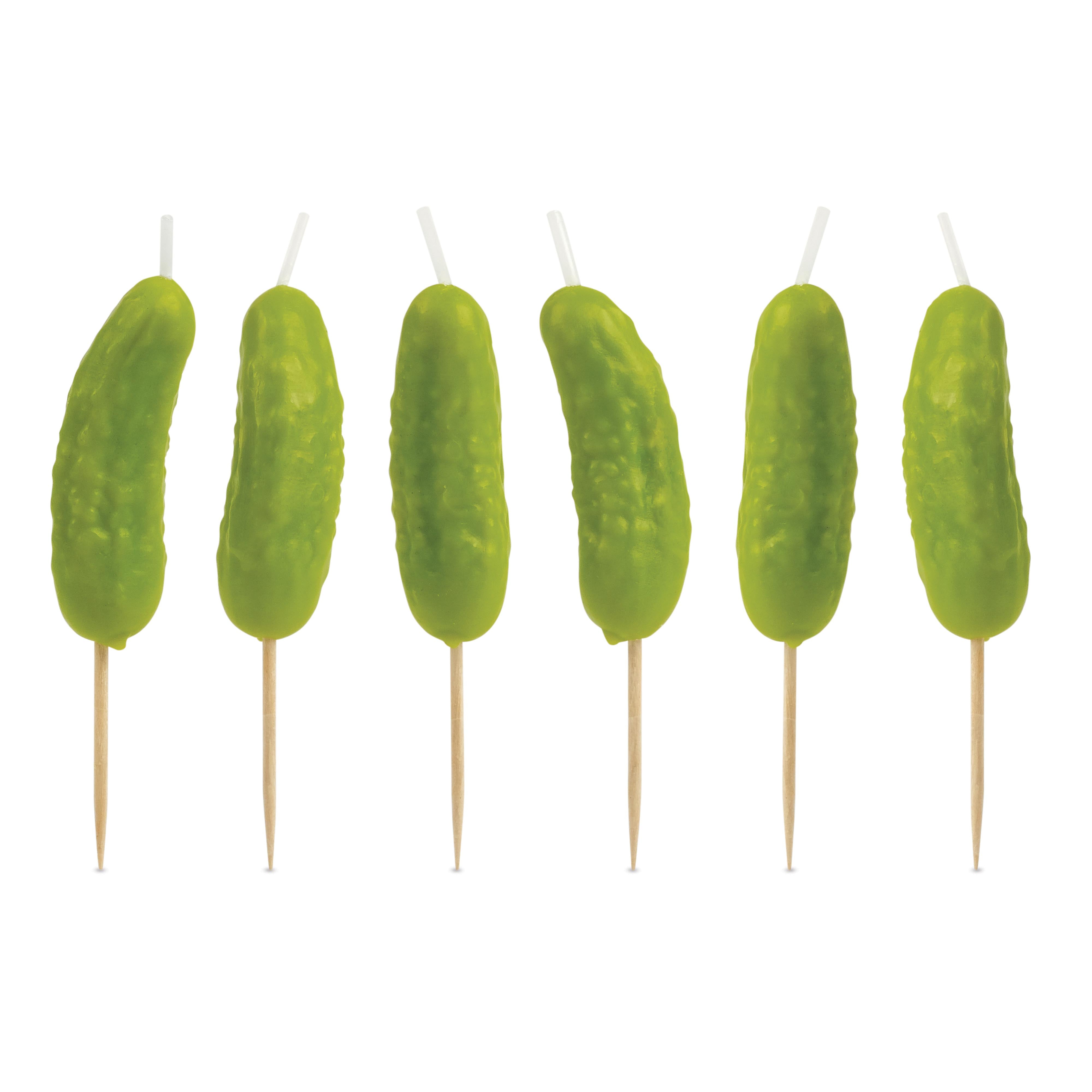 Fred Pickle Party Birthday Candles 6 Piece Set Green
