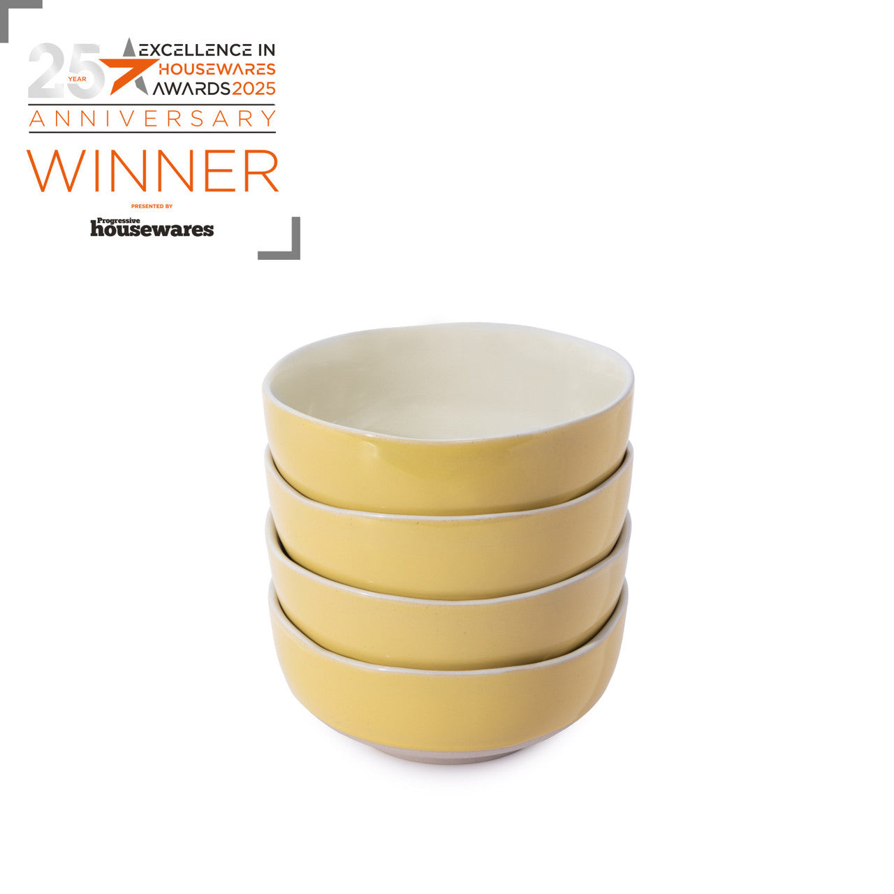Jamie Oliver Big Love 16cm Brilliant Bowls Set of 4 Yellow