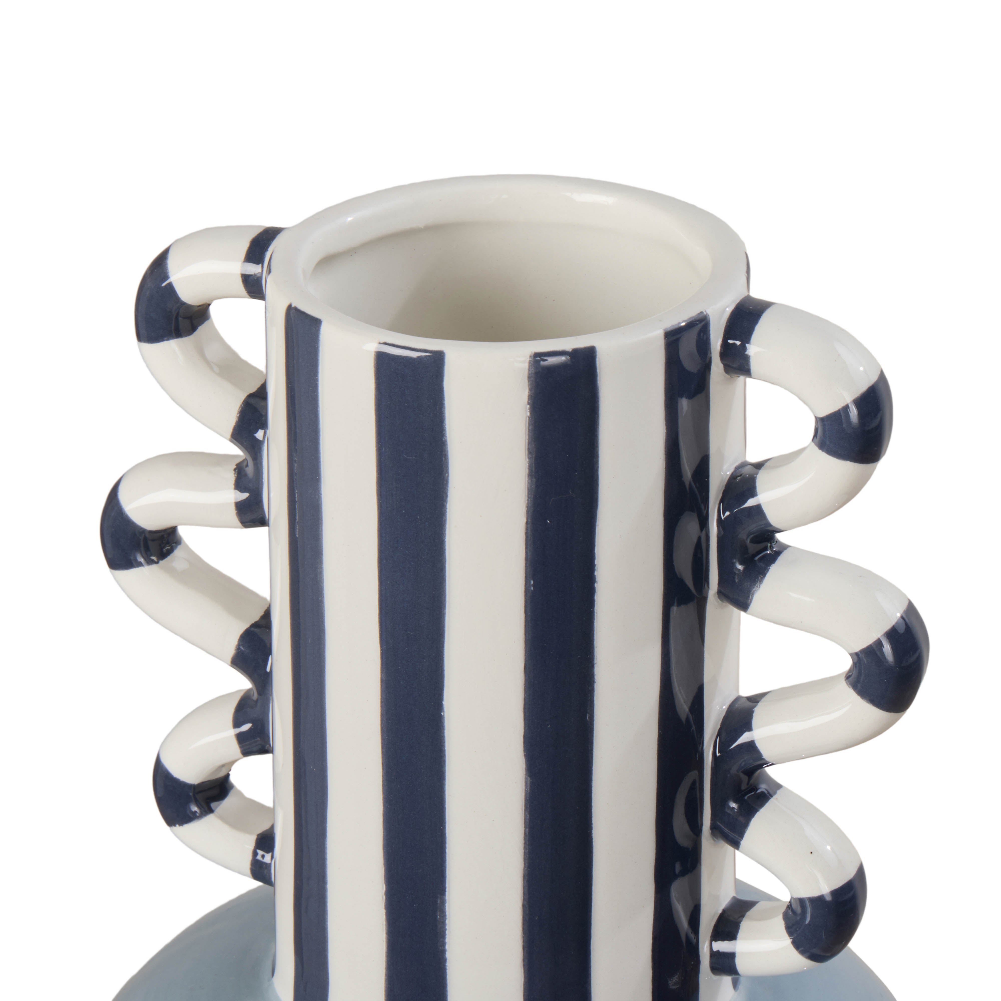 Emporium Harper Stripe Vase Small Blue & Moonbeam