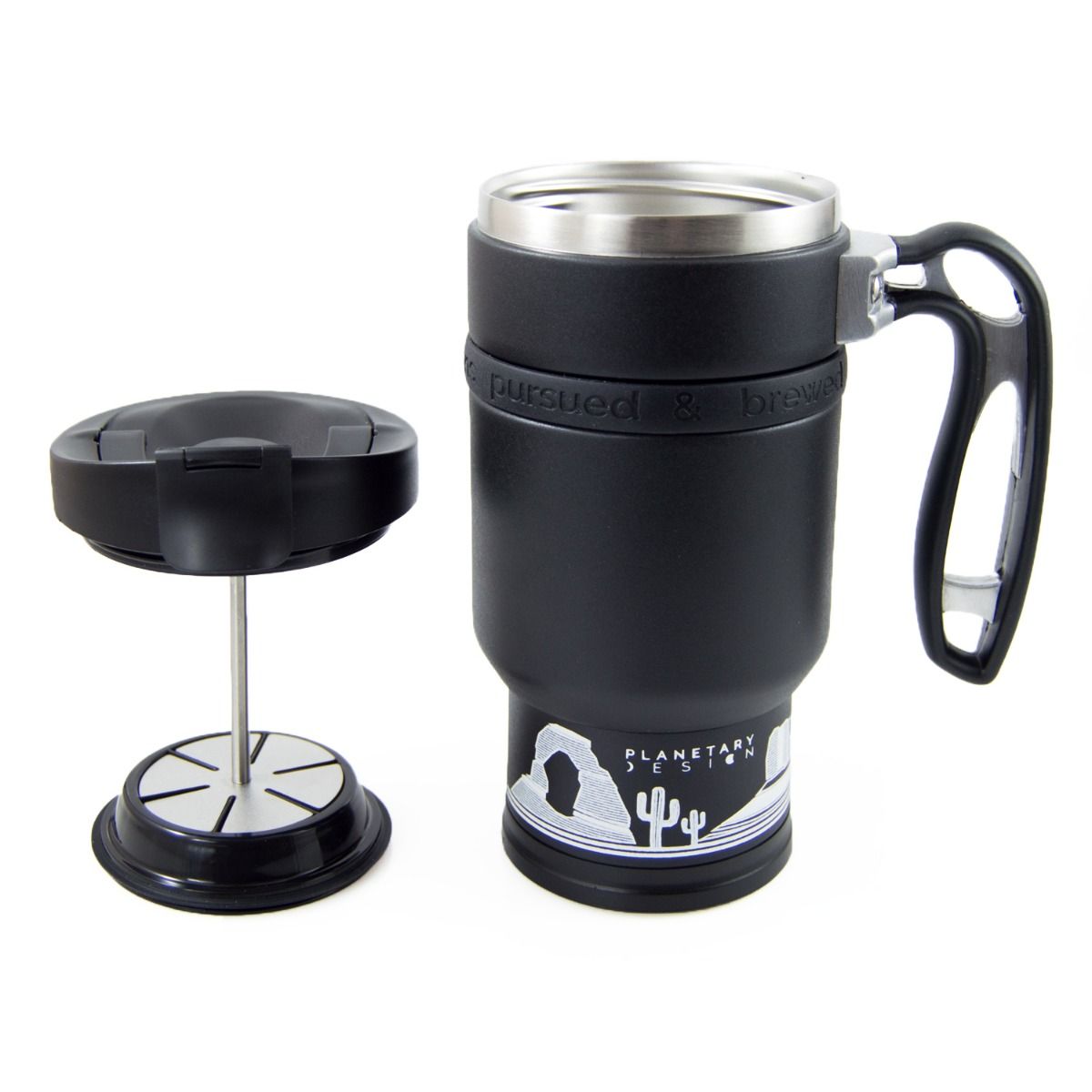 BruTrek Double Shot Press 3.0 with Bru-Stop - Obsidian