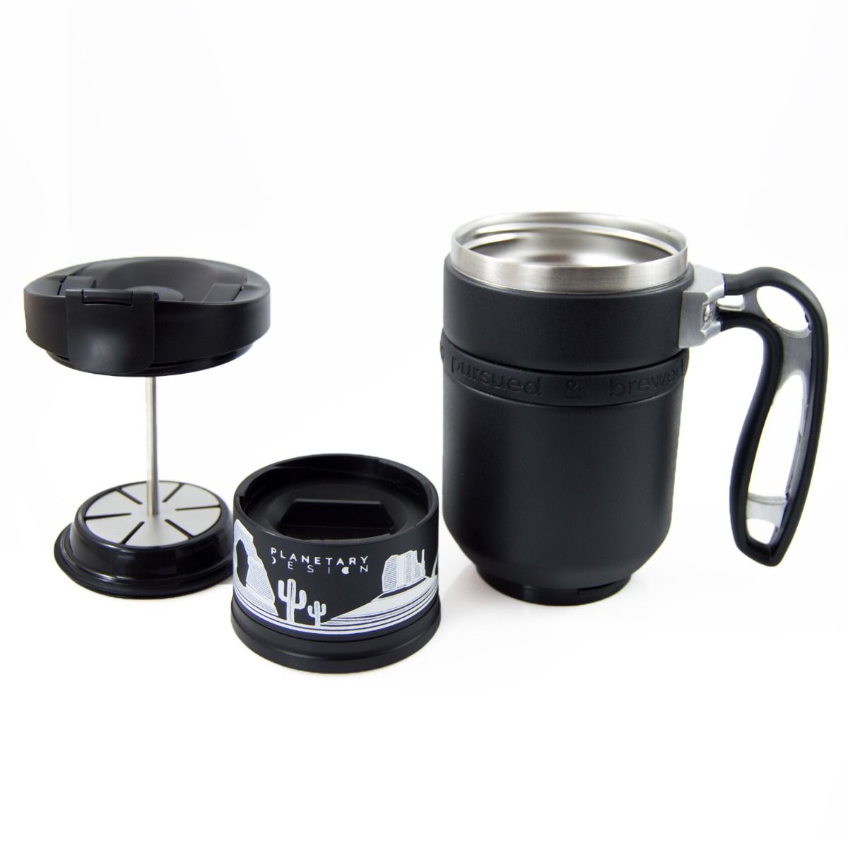 BruTrek Double Shot Press 3.0 with Bru-Stop - Obsidian
