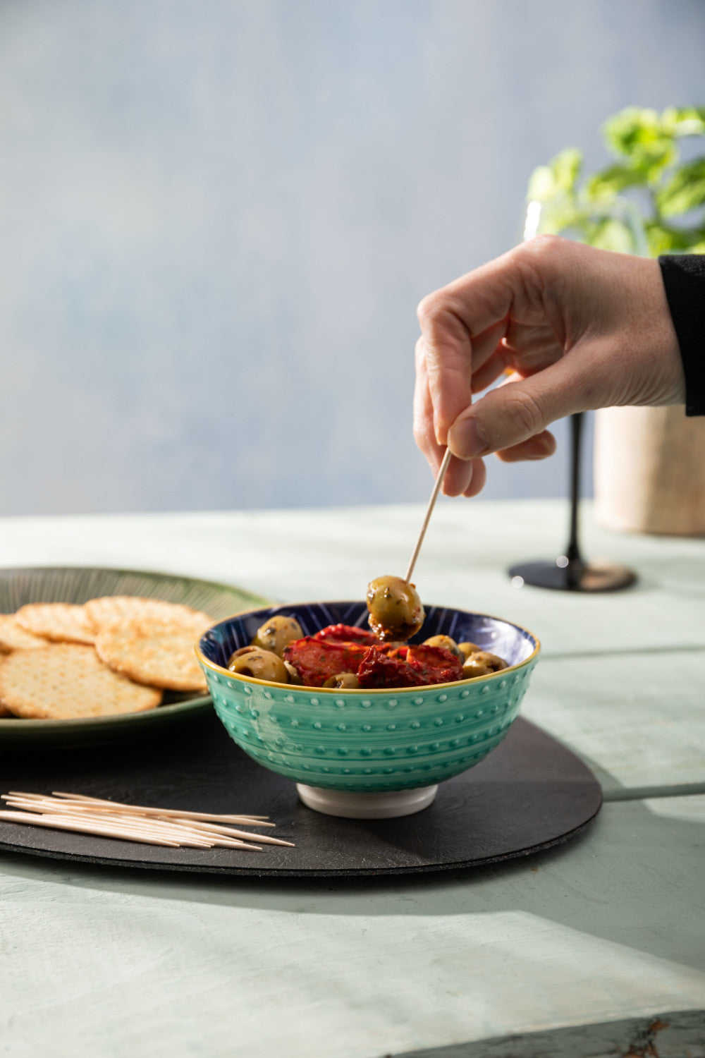 Mikasa Stoneware Nibble Bowl 12cm (Indigo Chevron)