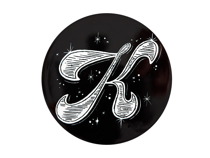 Maxwell & Williams The Letterettes Ceramic Round Coaster Letter K Black 10.5cm