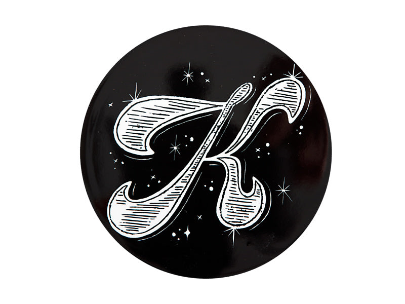 Maxwell & Williams The Letterettes Ceramic Round Coaster Letter K Black 10.5cm