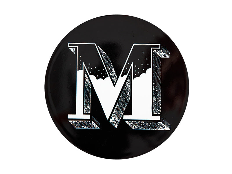 Maxwell & Williams The Letterettes Ceramic Round Coaster Letter M Black 10.5cm