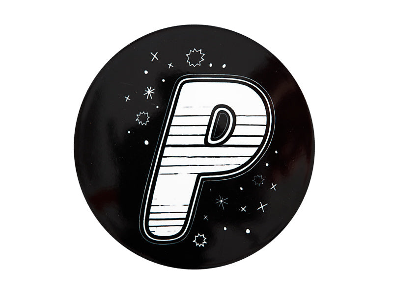Maxwell & Williams The Letterettes Ceramic Round Coaster Letter P Black 10.5cm