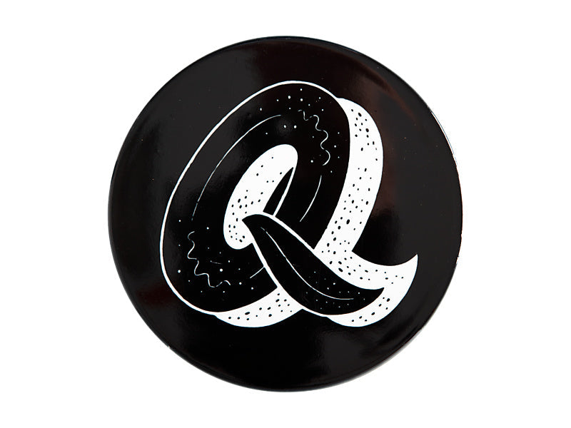 Maxwell & Williams The Letterettes Ceramic Round Coaster Letter Q Black 10.5cm