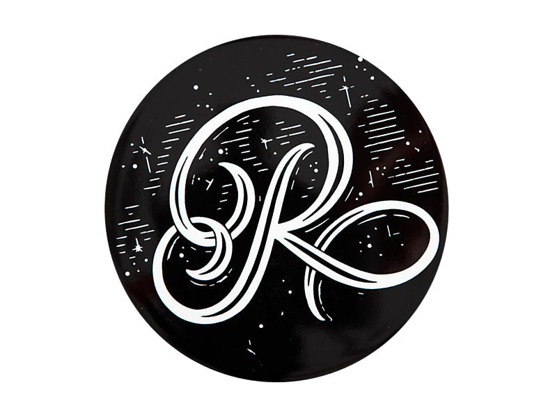 Maxwell & Williams The Letterettes Ceramic Round Coaster Letter R Black 10.5cm