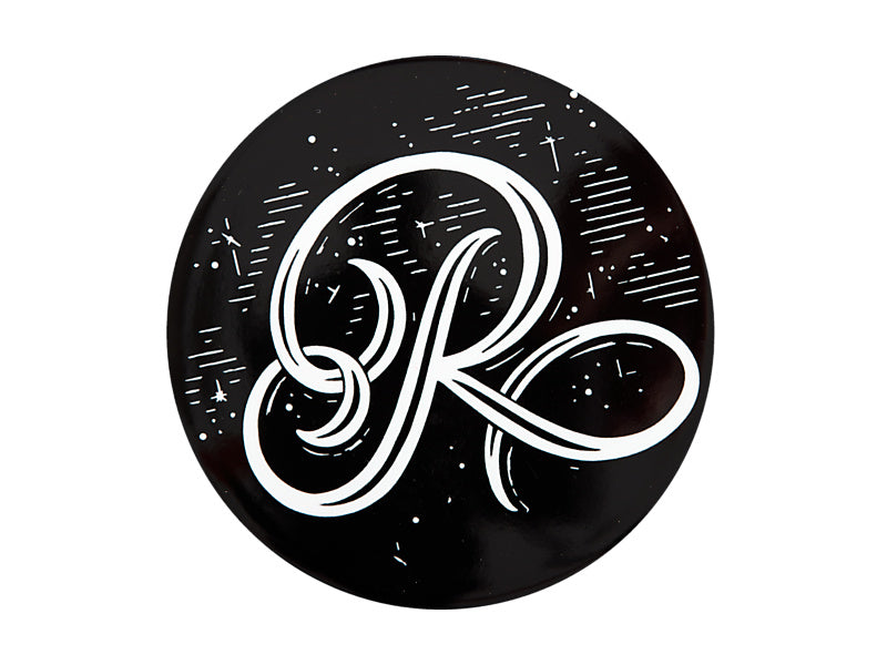 Maxwell & Williams The Letterettes Ceramic Round Coaster Letter R Black 10.5cm