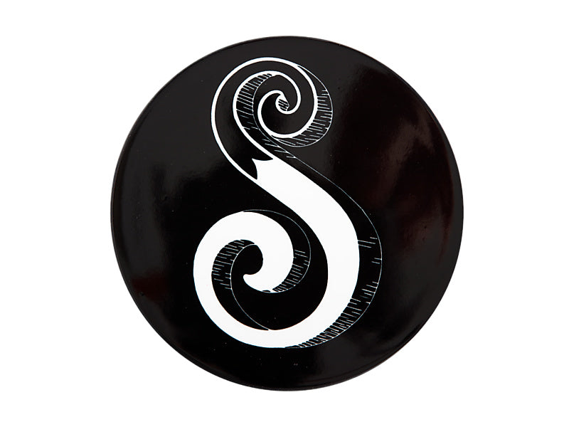 Maxwell & Williams The Letterettes Ceramic Round Coaster Letter S Black 10.5cm