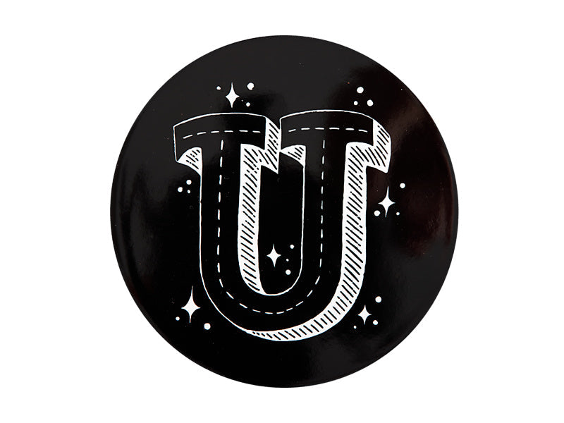 Maxwell & Williams The Letterettes Ceramic Round Coaster Letter U Black 10.5cm