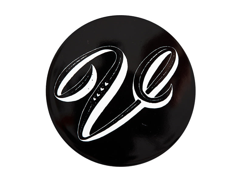 Maxwell & Williams The Letterettes Ceramic Round Coaster Letter V Black 10.5cm