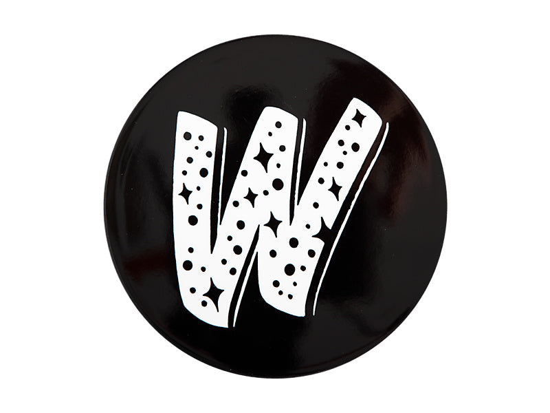 Maxwell & Williams The Letterettes Ceramic Round Coaster Letter W Black 10.5cm