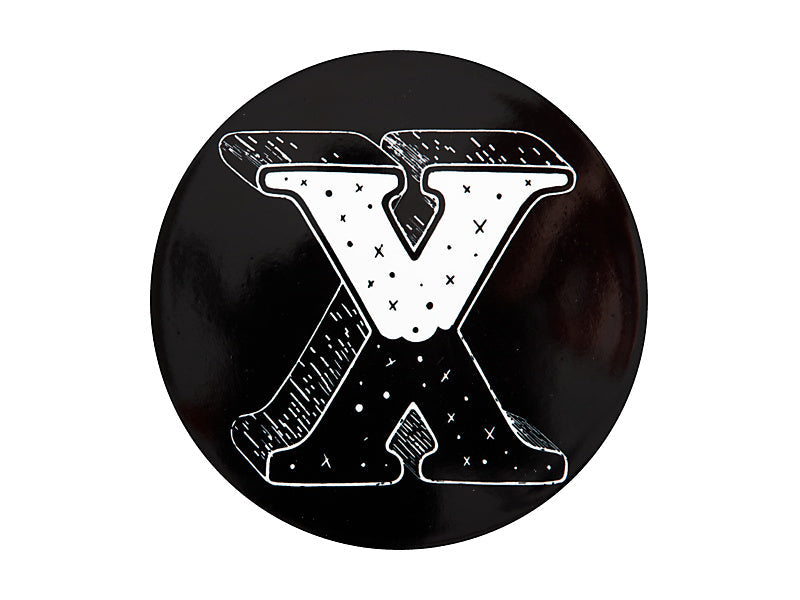 Maxwell & Williams The Letterettes Ceramic Round Coaster Letter X Black 10.5cm