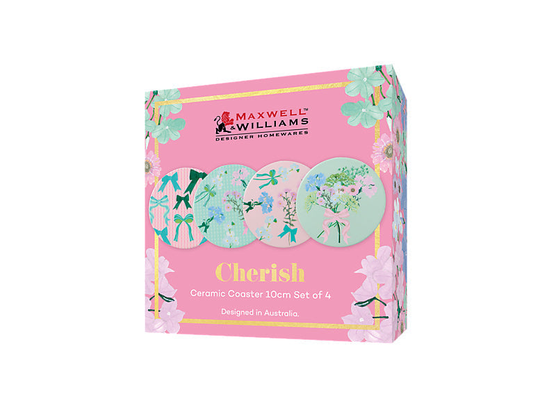 Maxwell & Williams Cherish Ceramic Coaster Assorted 10cm 4 Piece