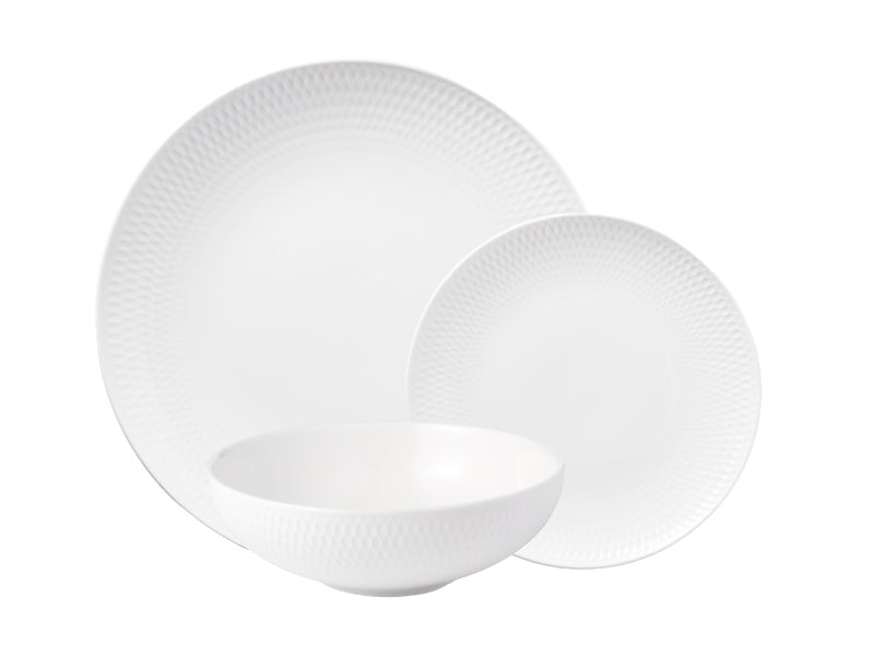 Maxwell & Williams White Basics Diamonds Dinner Set 12pce 12 Piece