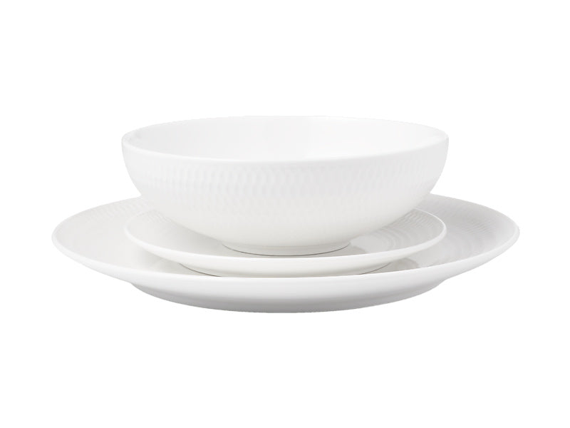 Maxwell & Williams White Basics Diamonds Dinner Set 12pce 12 Piece