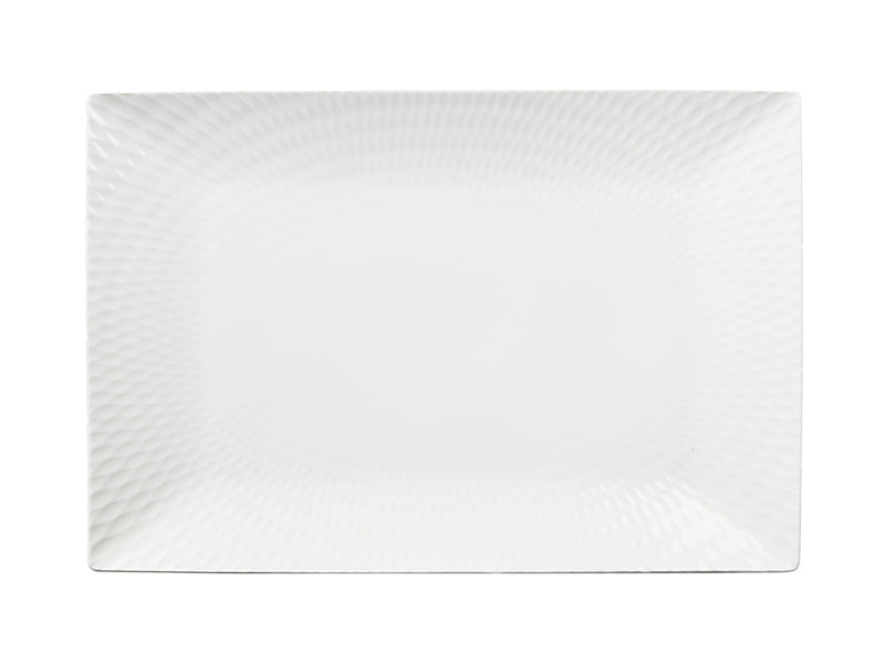 Maxwell & Williams White Basics Diamonds Rectangular Platter 36 x 25cm