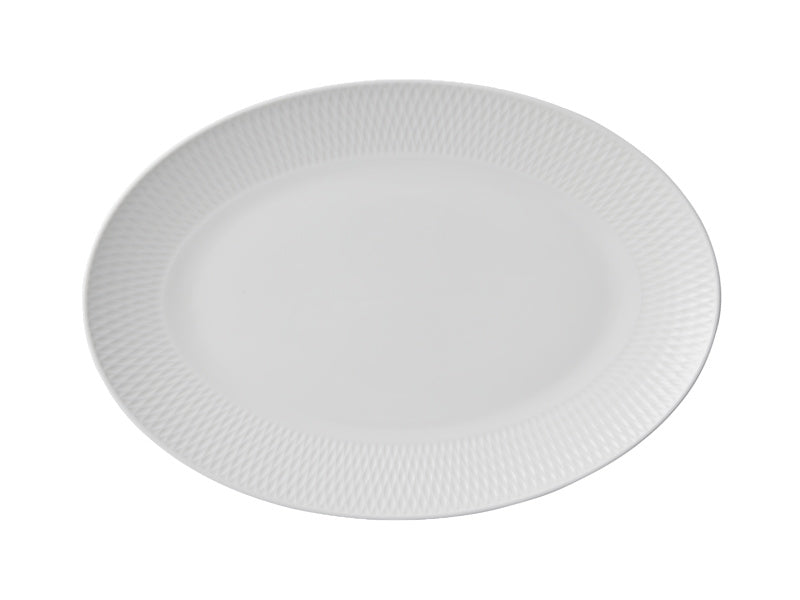 Maxwell & Williams White Basics Diamonds Oval Platter 44 x 32cm