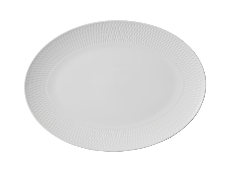 Maxwell & Williams White Basics Diamonds Oval Platter 44 x 32cm