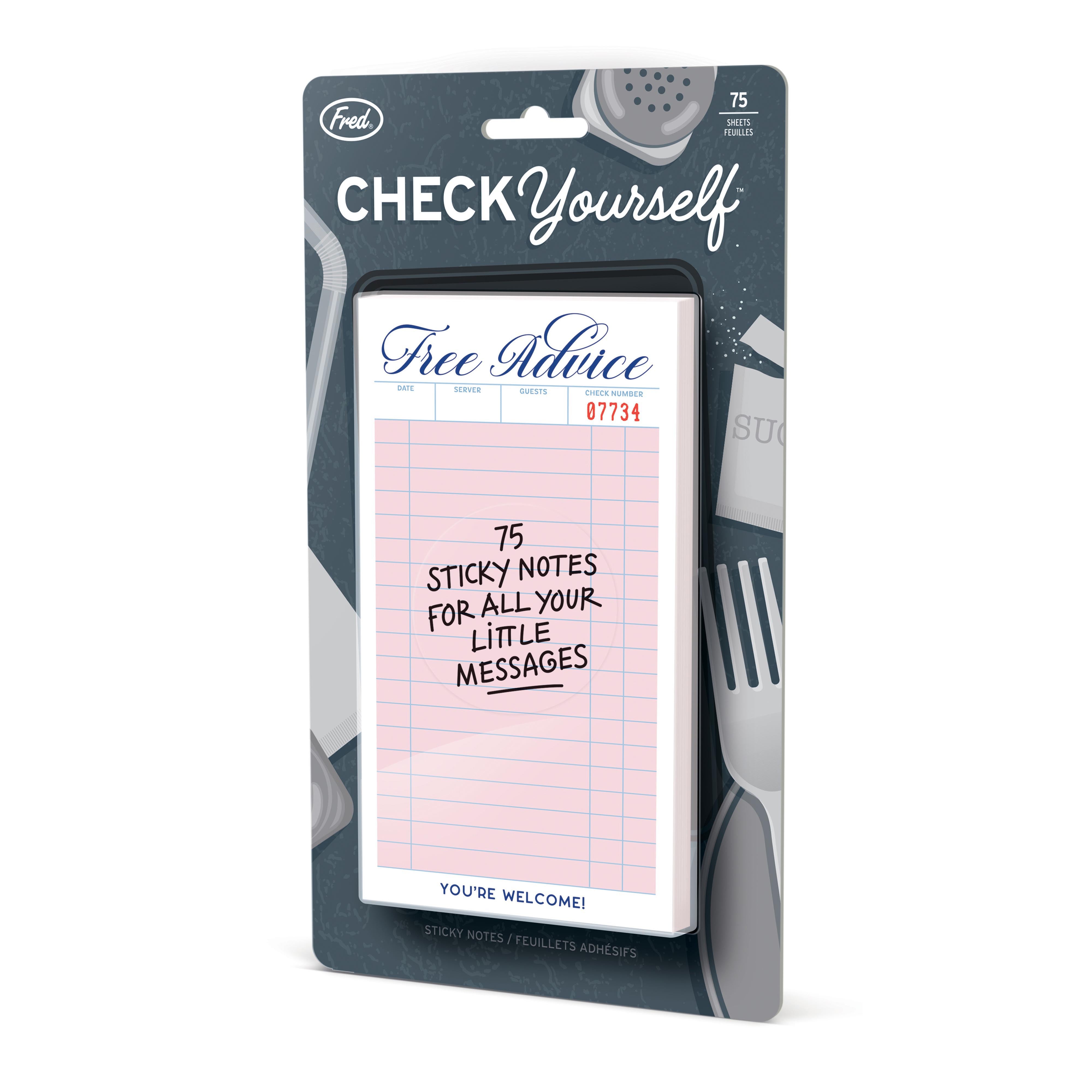 Fred Check Yourself Sticky Notes Multi-Coloured
