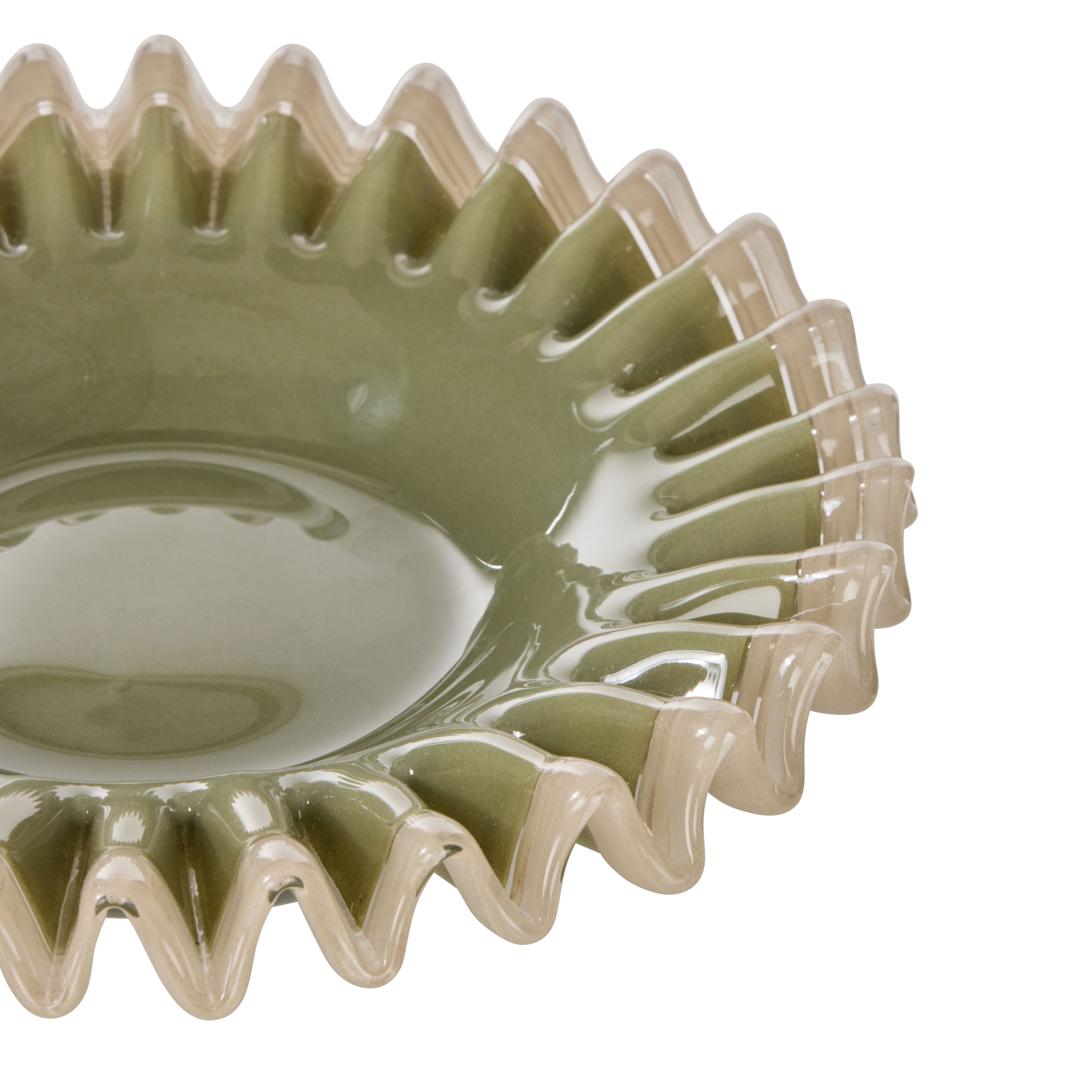 Amalfi Sigrid Frill Dish Small Green & Grey