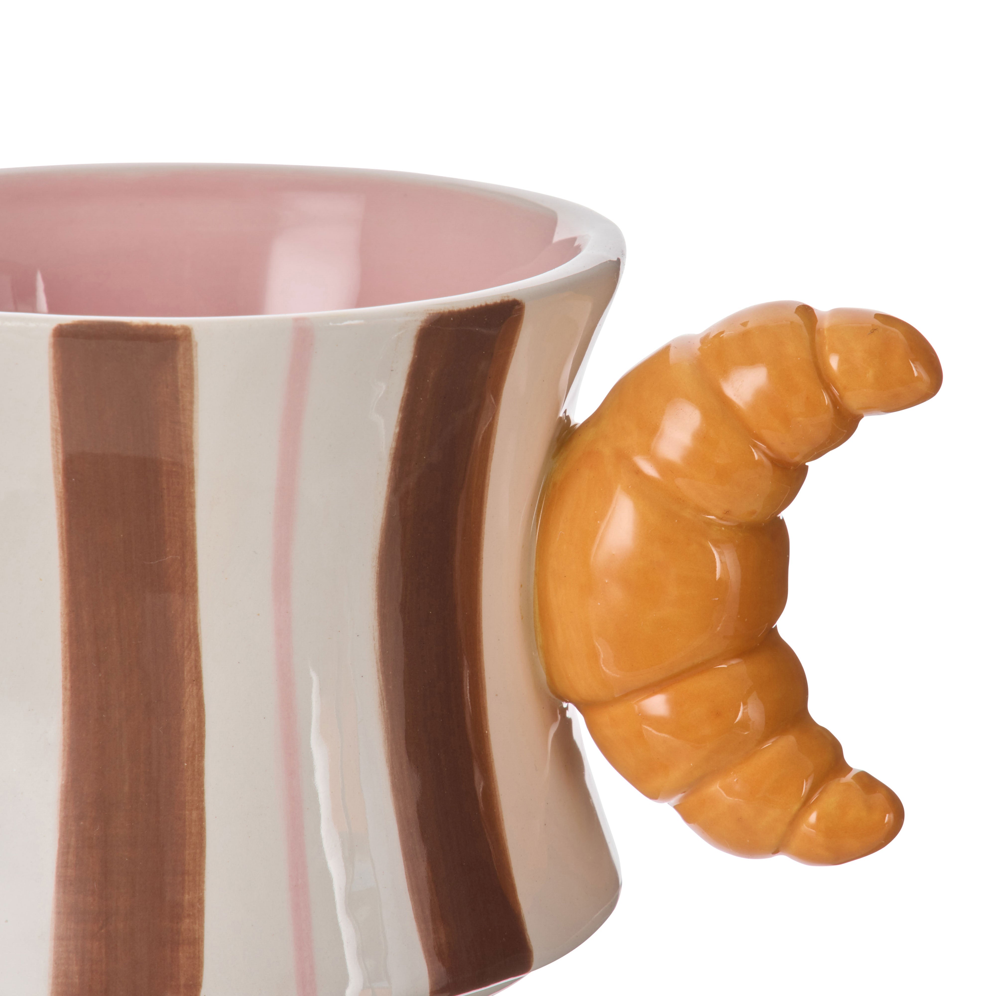 Emporium Colette Croissant Striped Mug Multi-Coloured