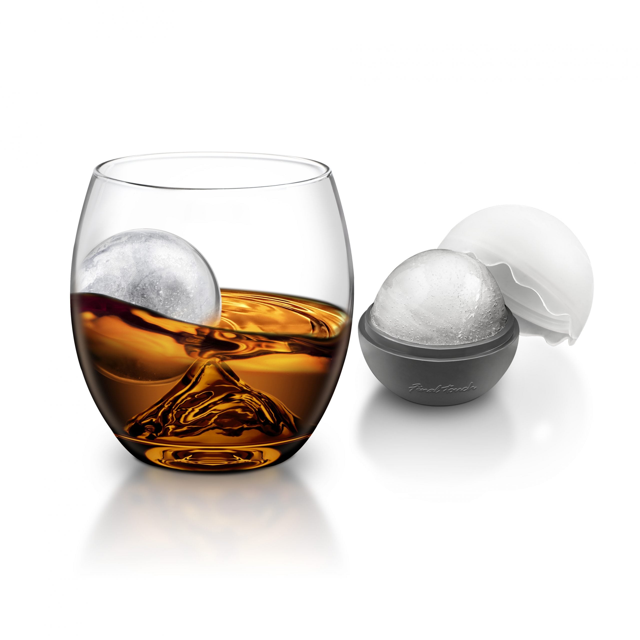 On The Rocks Glass With Ice Ball Mould