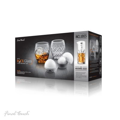 Final Touch Hand-Cut On The Rock Whisky Glass 5 Piece Set