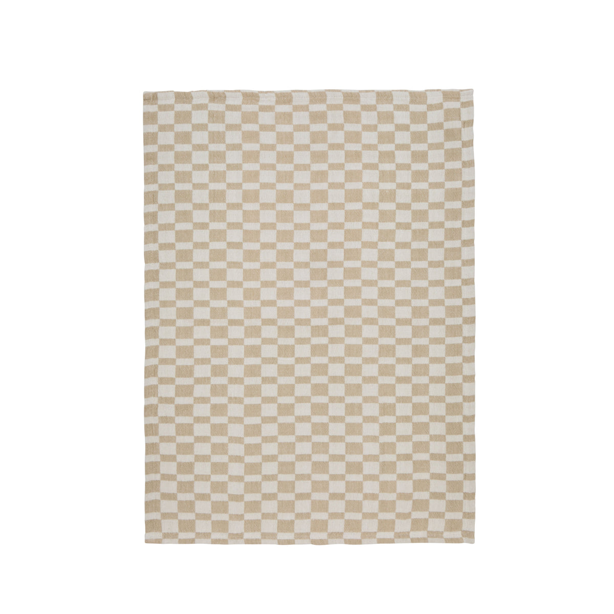 Davis & Waddell Heritage Check Cotton Tea Towel 2 Piece Set Beige & White