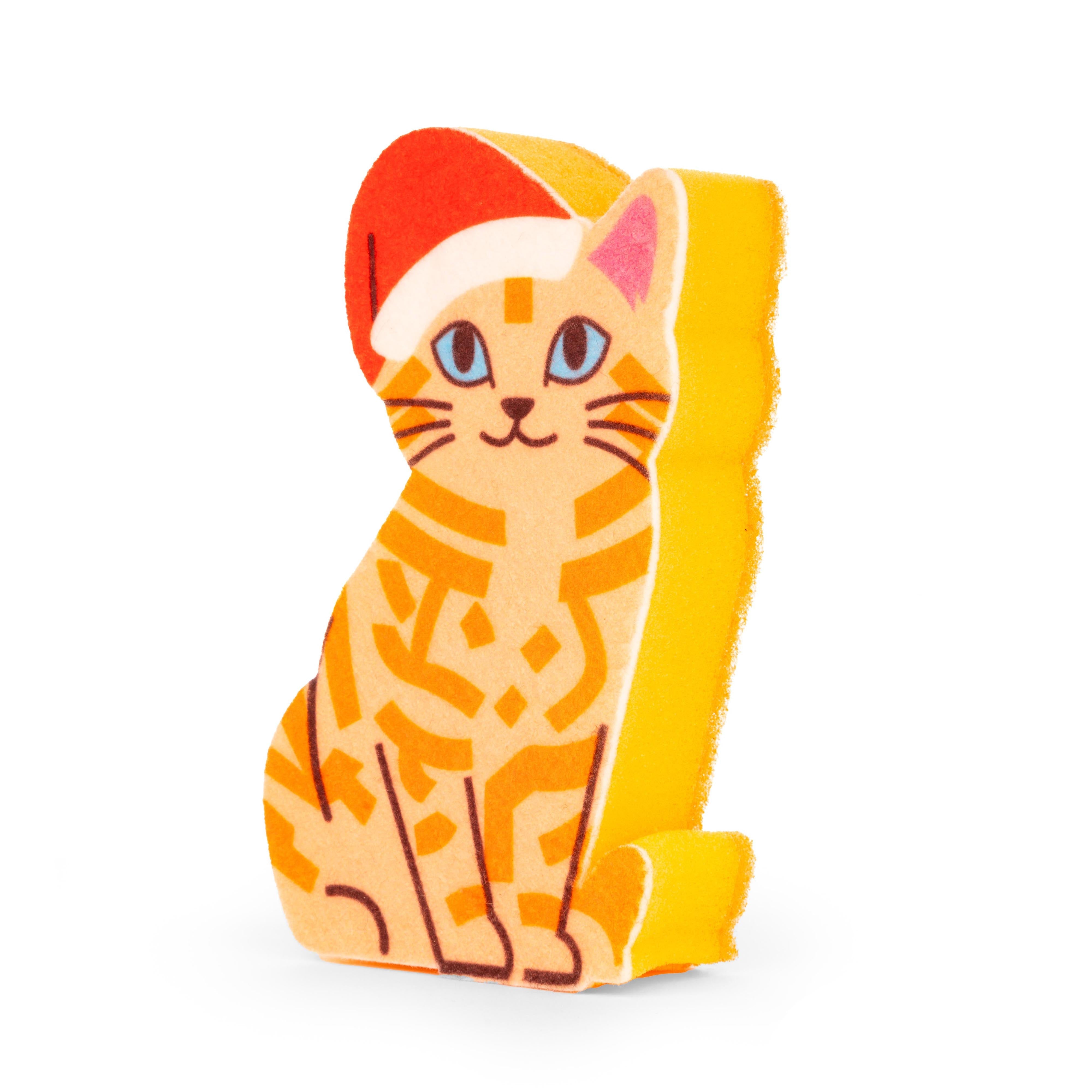 Kikkerland Santa Kitty Sponge Black