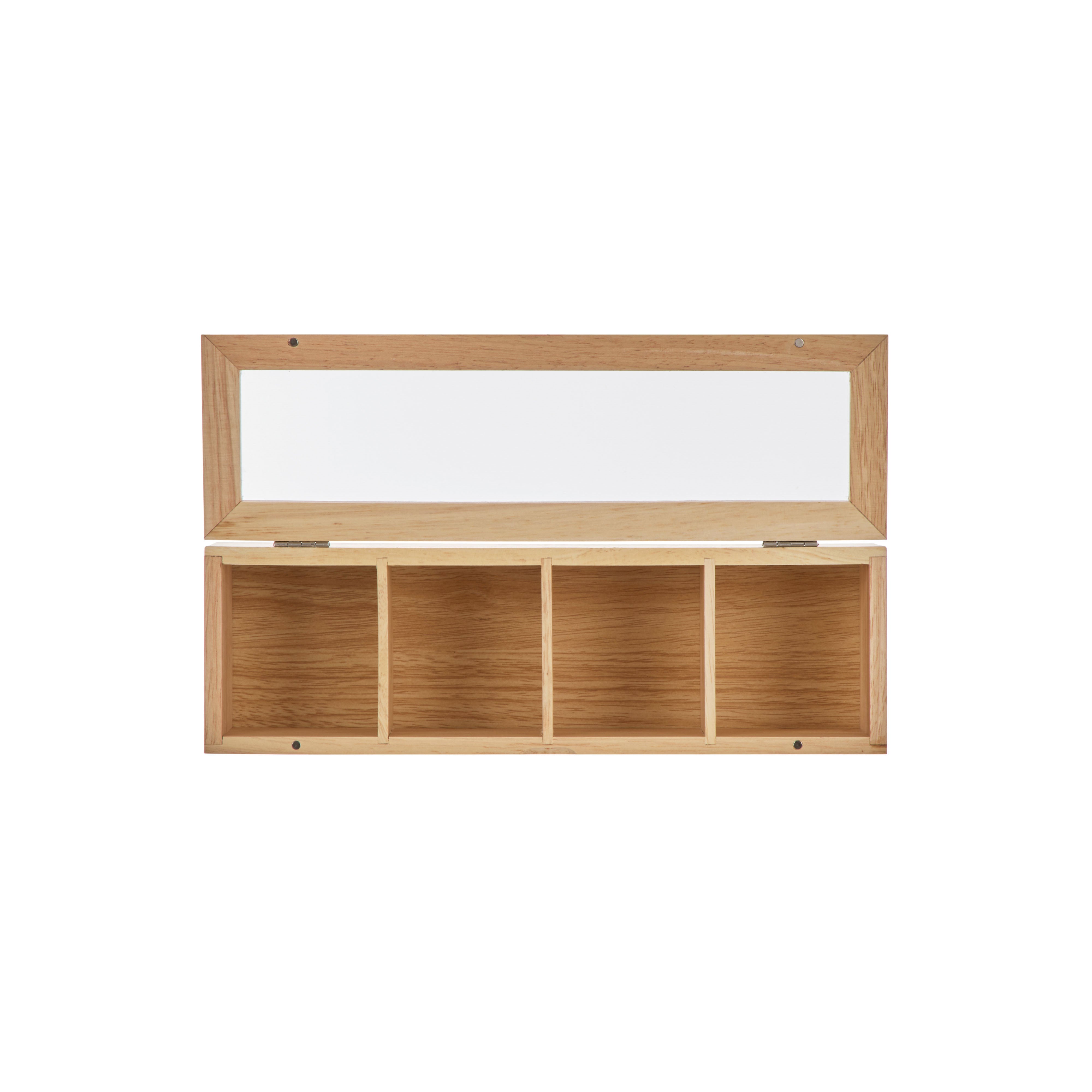 Leaf & Bean Wooden Tea Box Long Natural